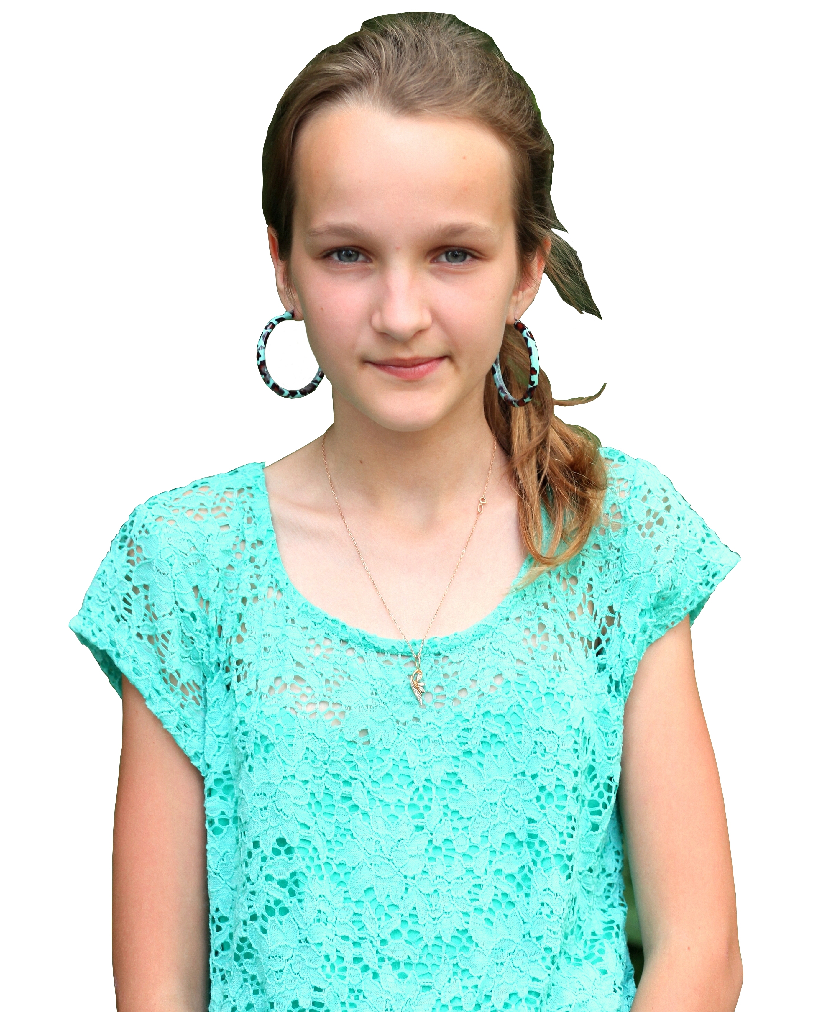 an absolutely beautiful girl with huge earrings, photographed in June 2013, portrait 8/27