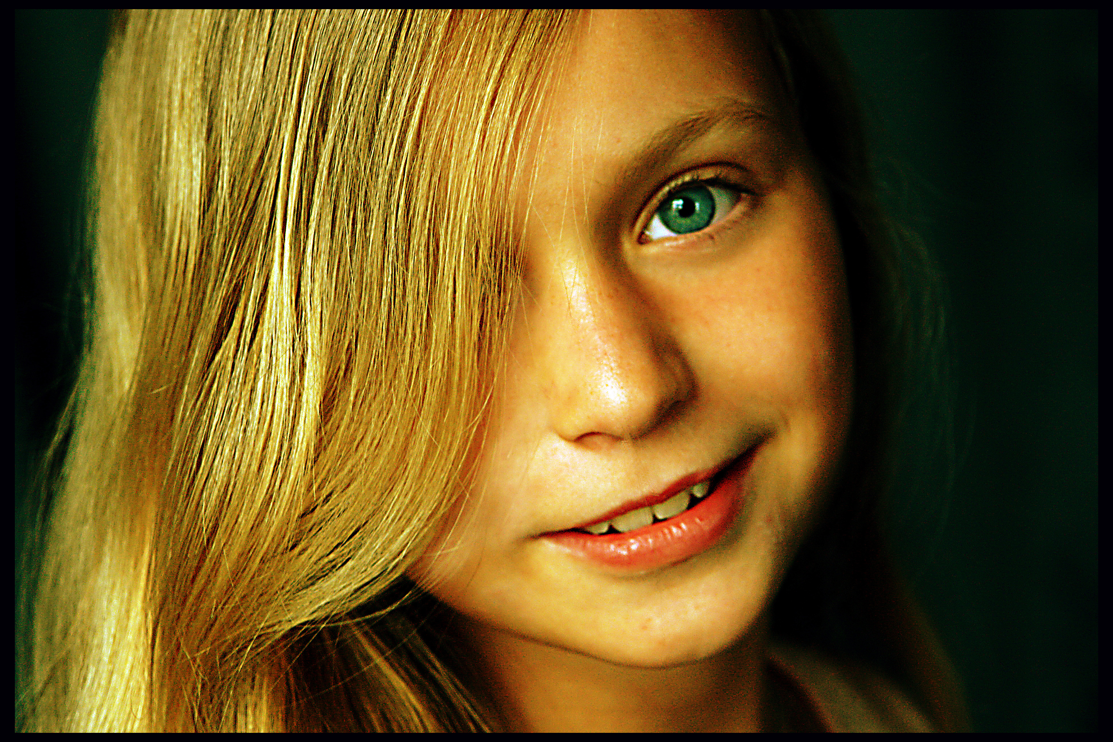 Face of blonde girl