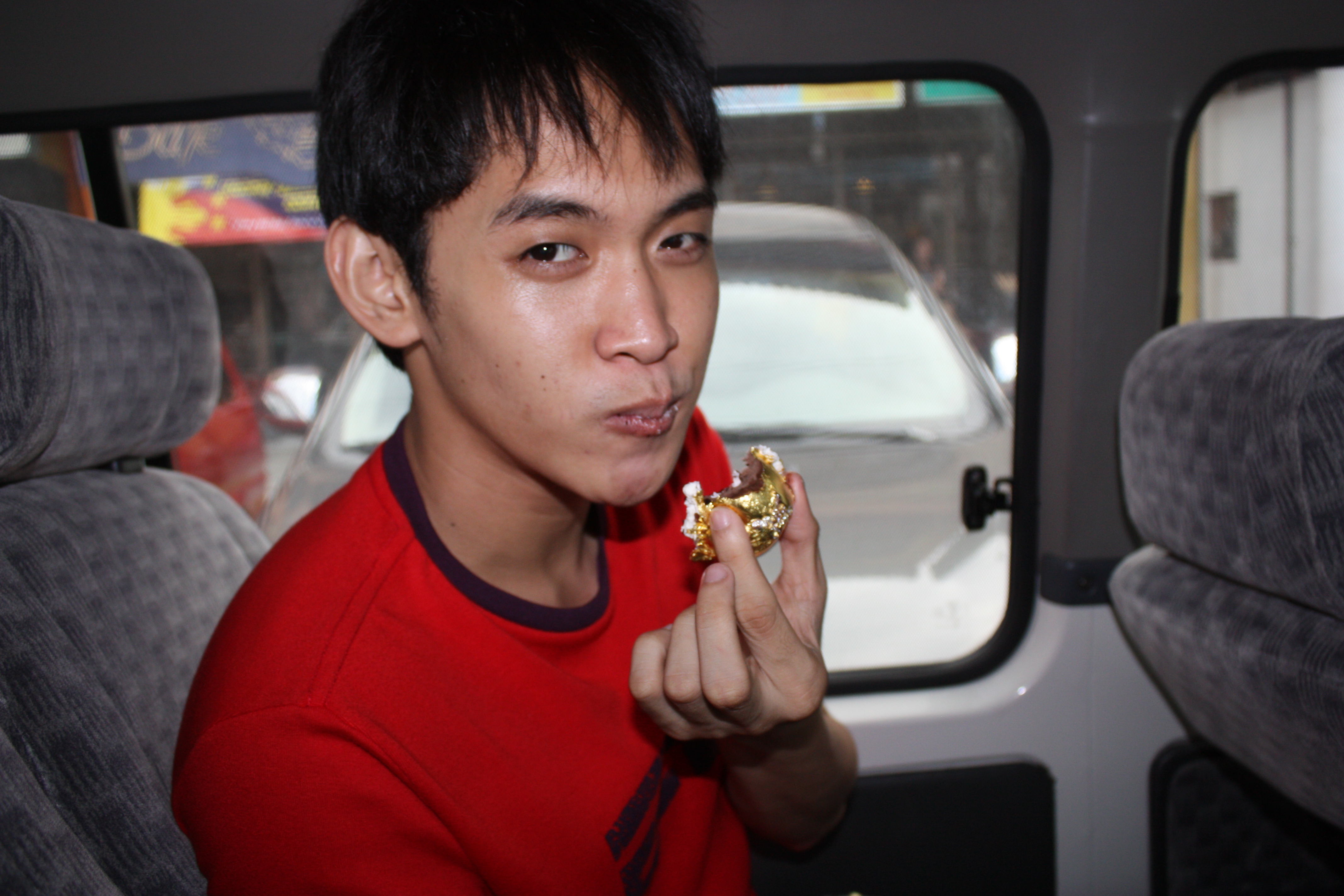 Me, eating the PUREST NOBLE HEART