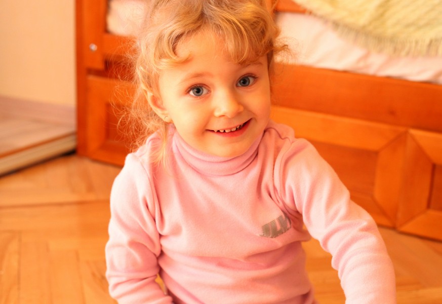 a young cute blond baby girl, photo 1
