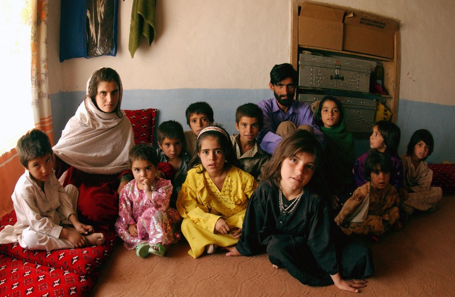 Afghan family Pashtun home