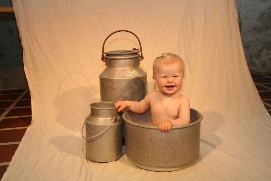 Baby and pails