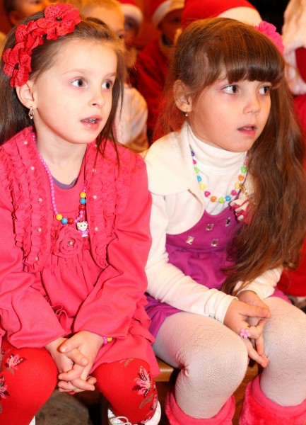 cute Catholic girls at st. Nicholas day celebration in a Catholic kindergarten, photo 3