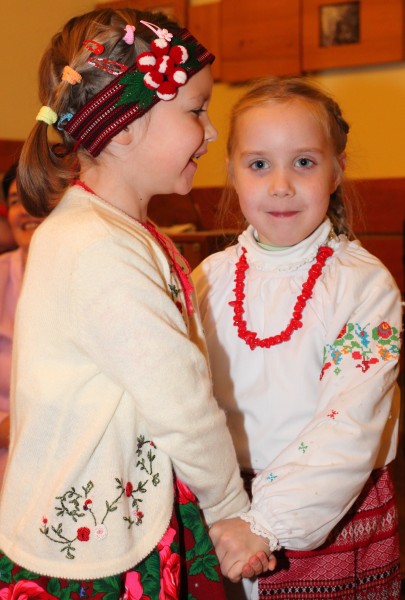 two child girls having fun in a Catholic kindergarten