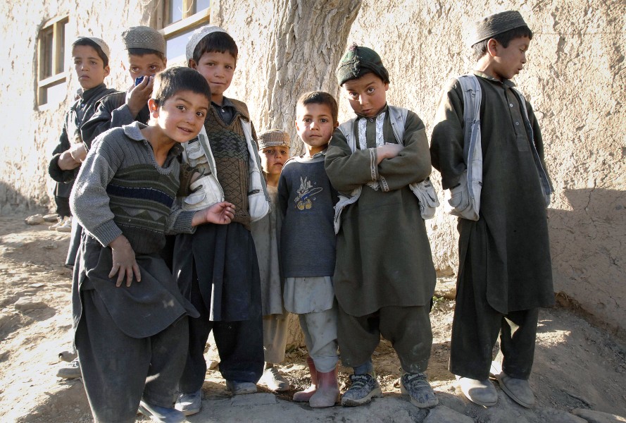 Group of kids in Jalrez Valley in Wardak Afghanistan