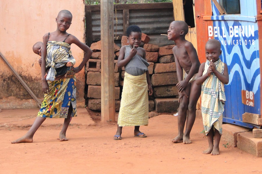 Kids Pose on Street - Abomey - Benin