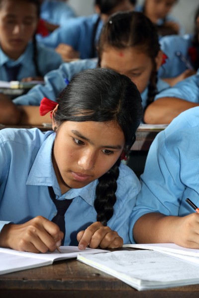 Students at Shree Dharmasthali Lower Secondary School, Pokhara, Nepal. (10725664245)