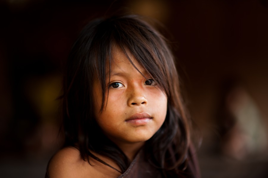 Young Ashaninka girl in an Apiwtxa village, Acre state, Brazil