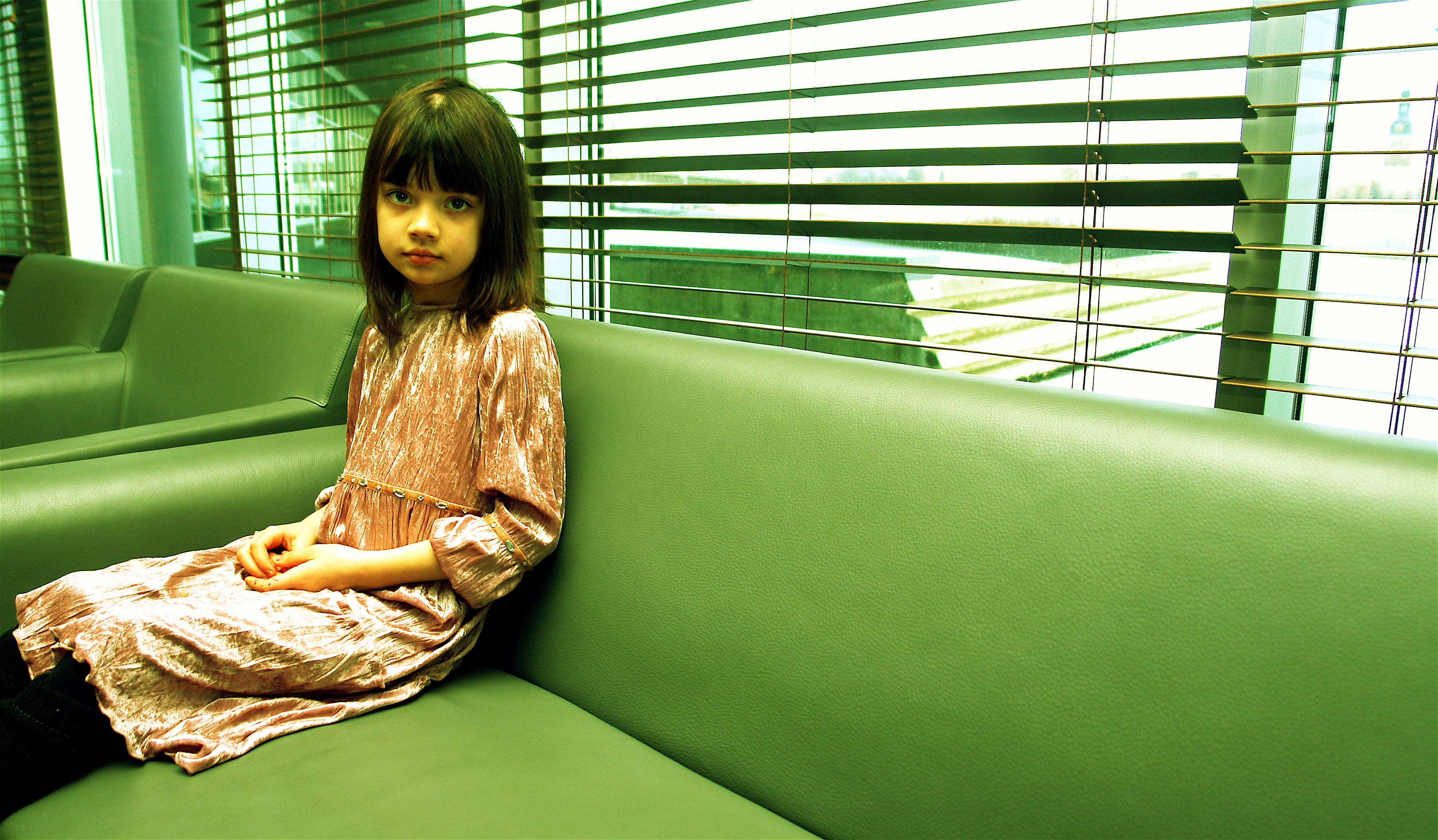Sitting girl.