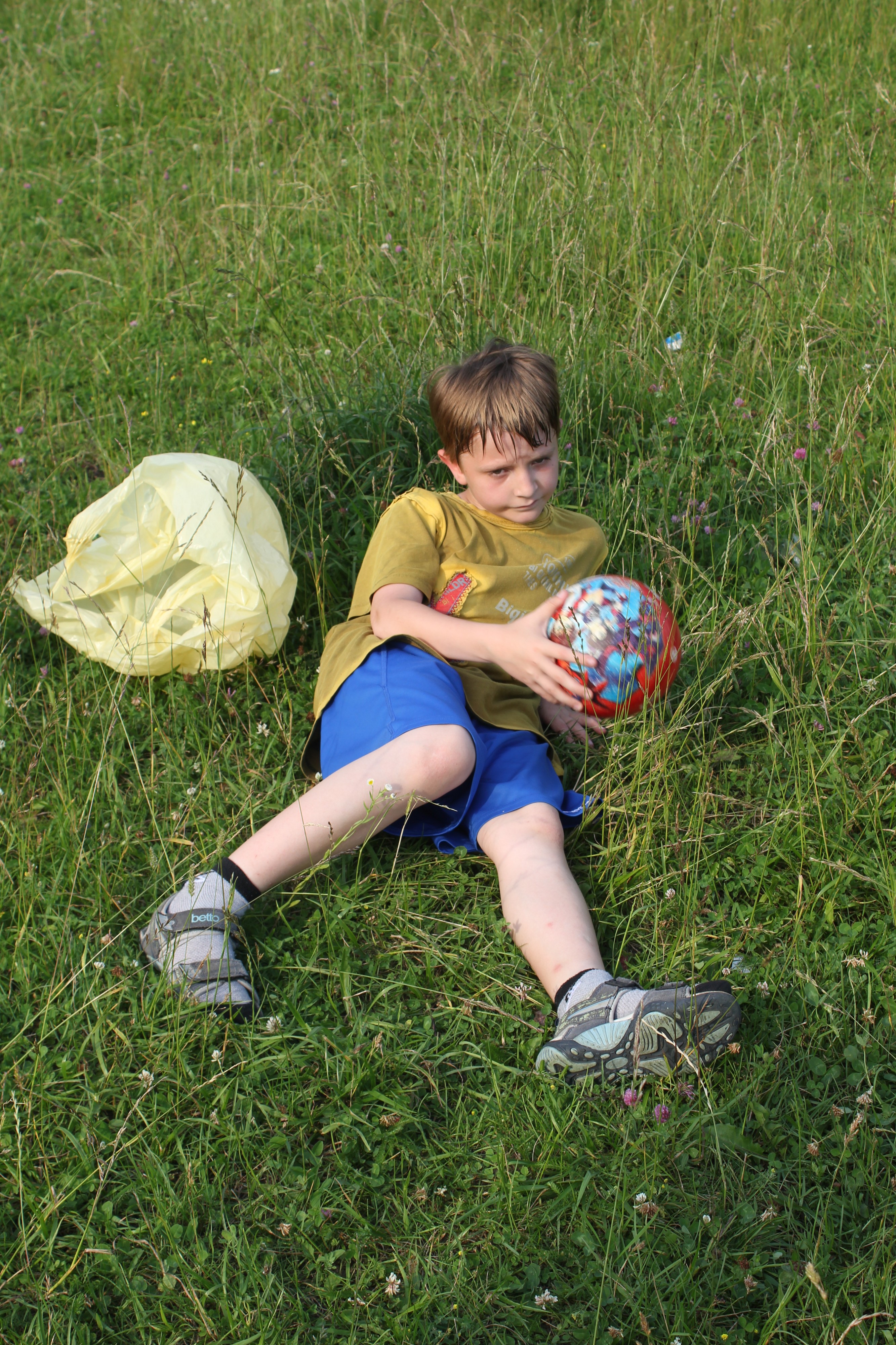 A boy with a ball in a Catholic camp for children (vacations with God), June 2012, picture 130