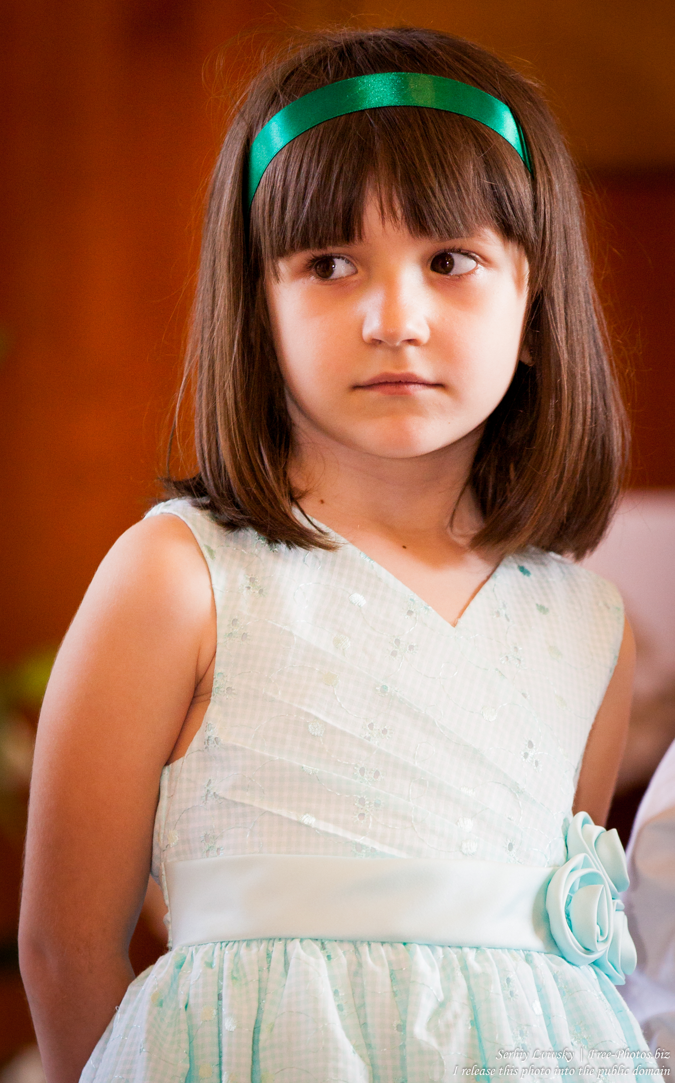 a cute brunette child girl photographed in June 2015
