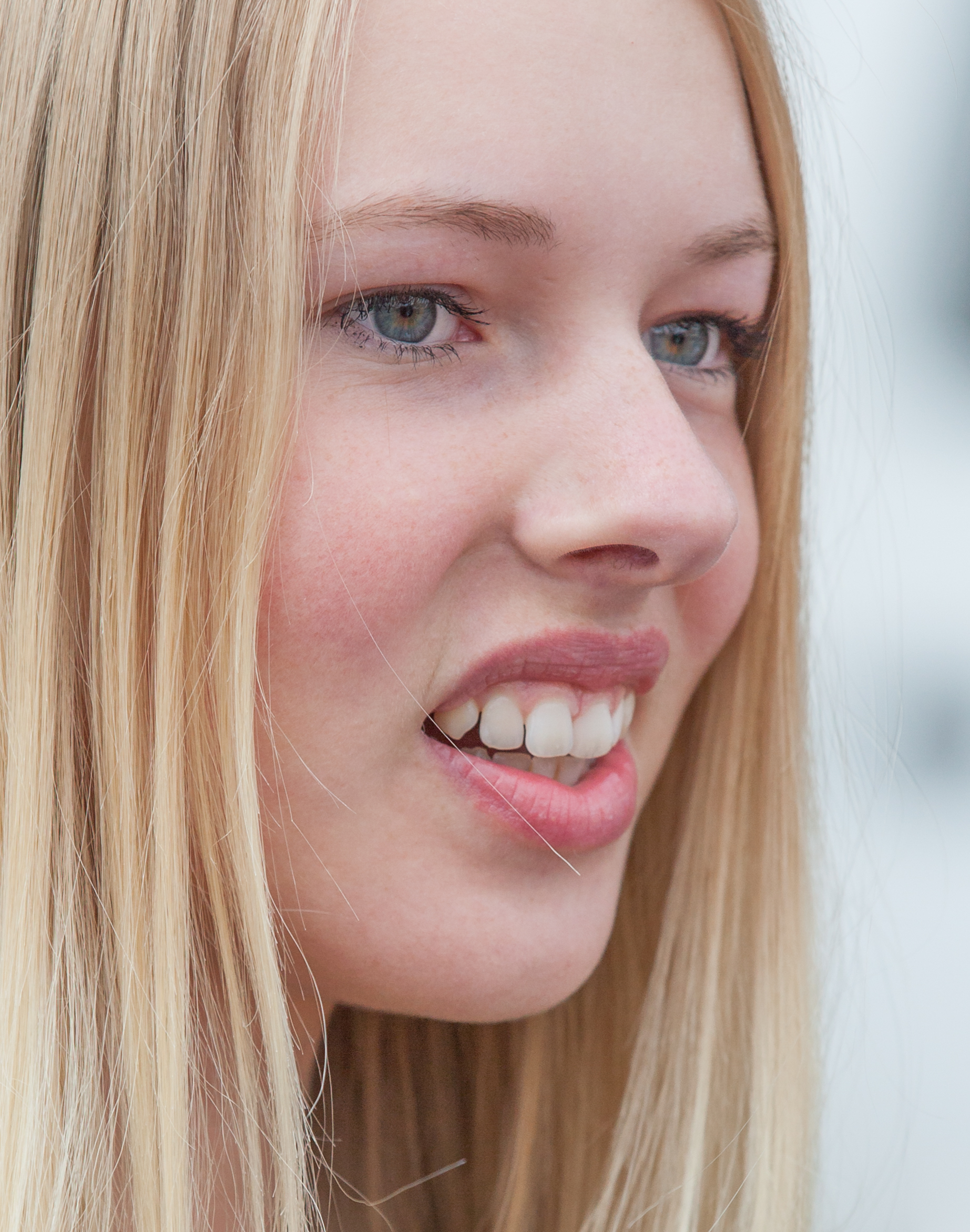 a cute fair-haired girl in Copenhagen, Denmark, in June 2014, picture 54