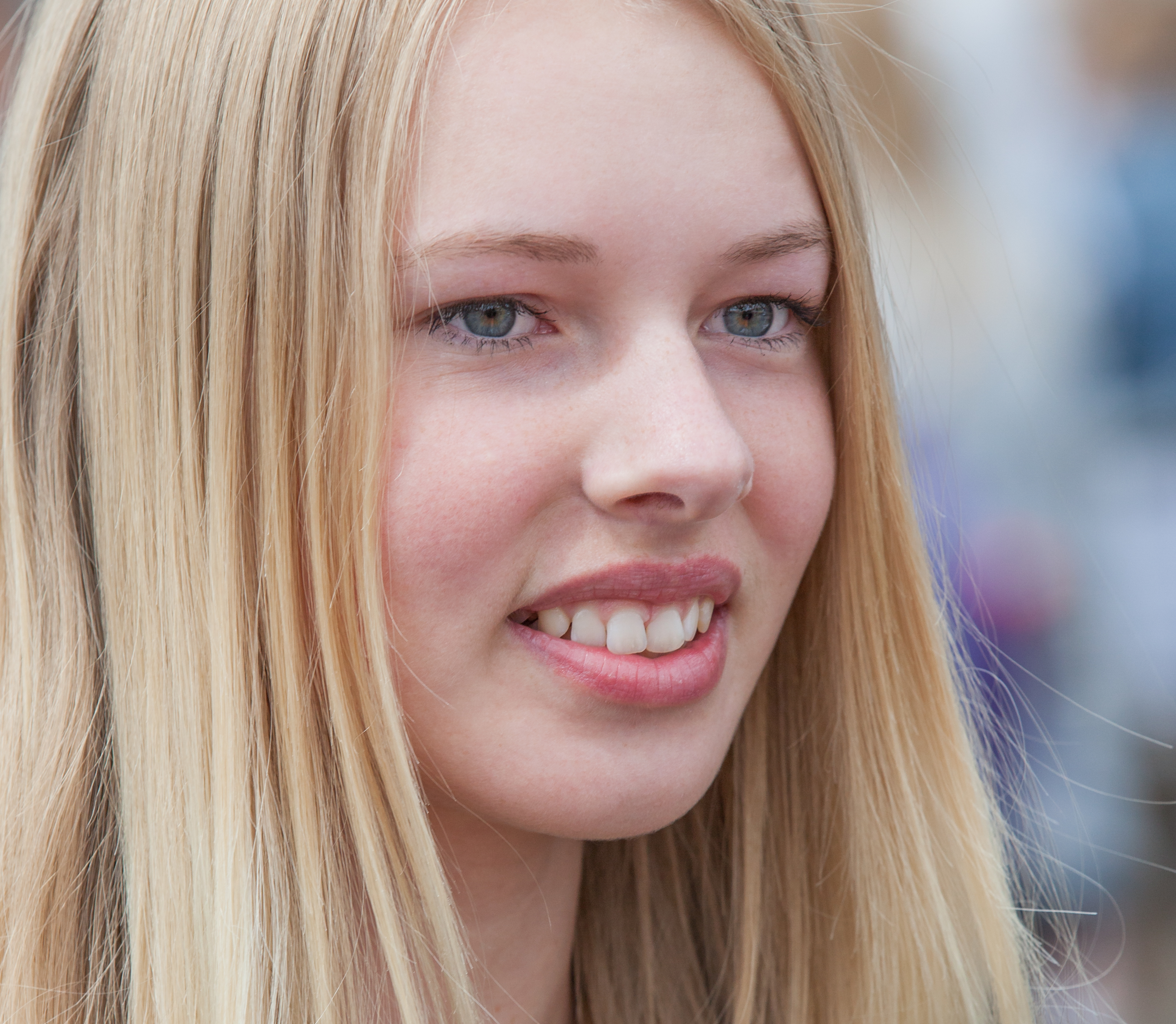 a cute fair-haired girl in Copenhagen, Denmark, in June 2014, picture 55