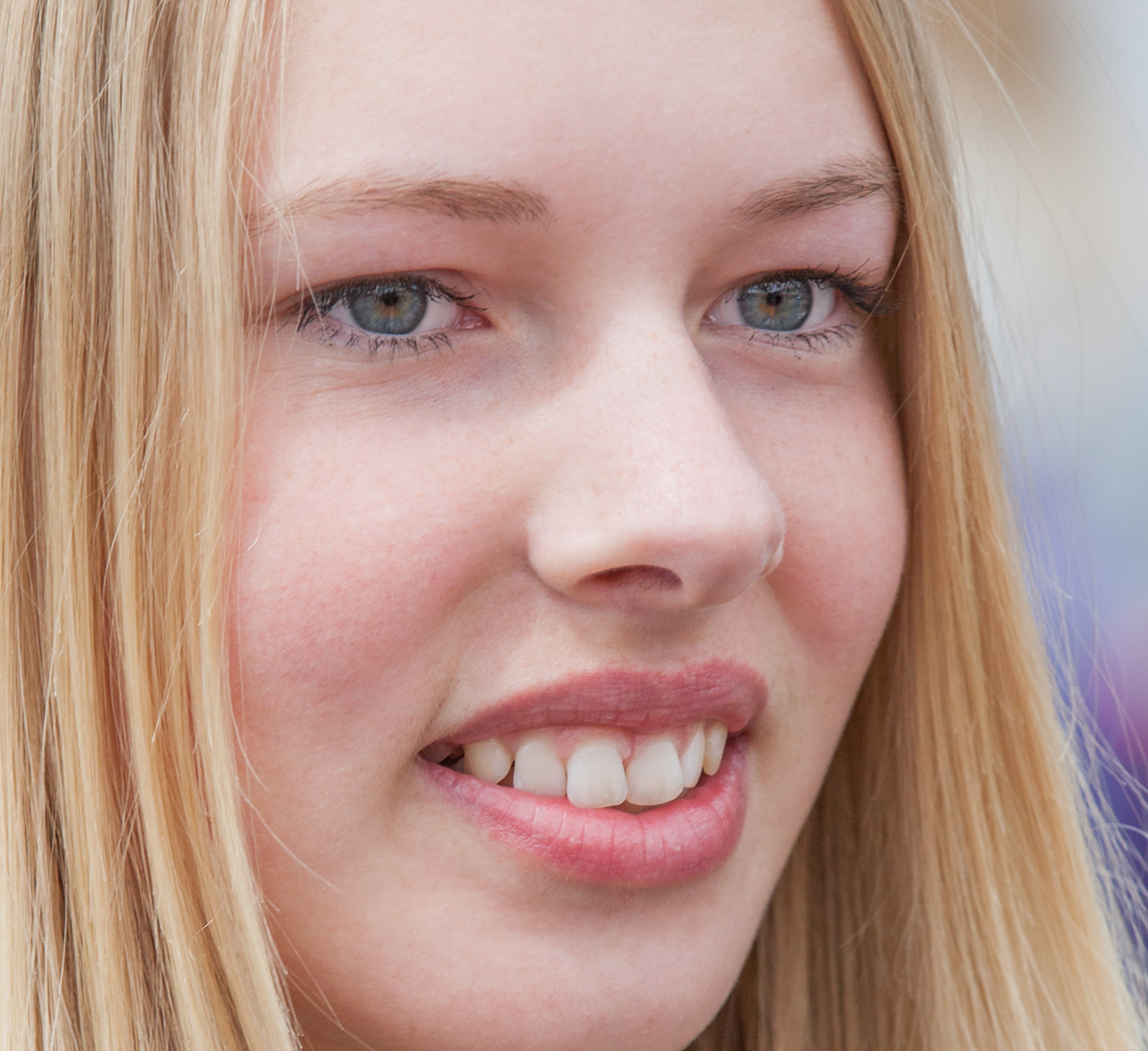 a cute fair-haired girl in Copenhagen, Denmark, in June 2014, picture 57