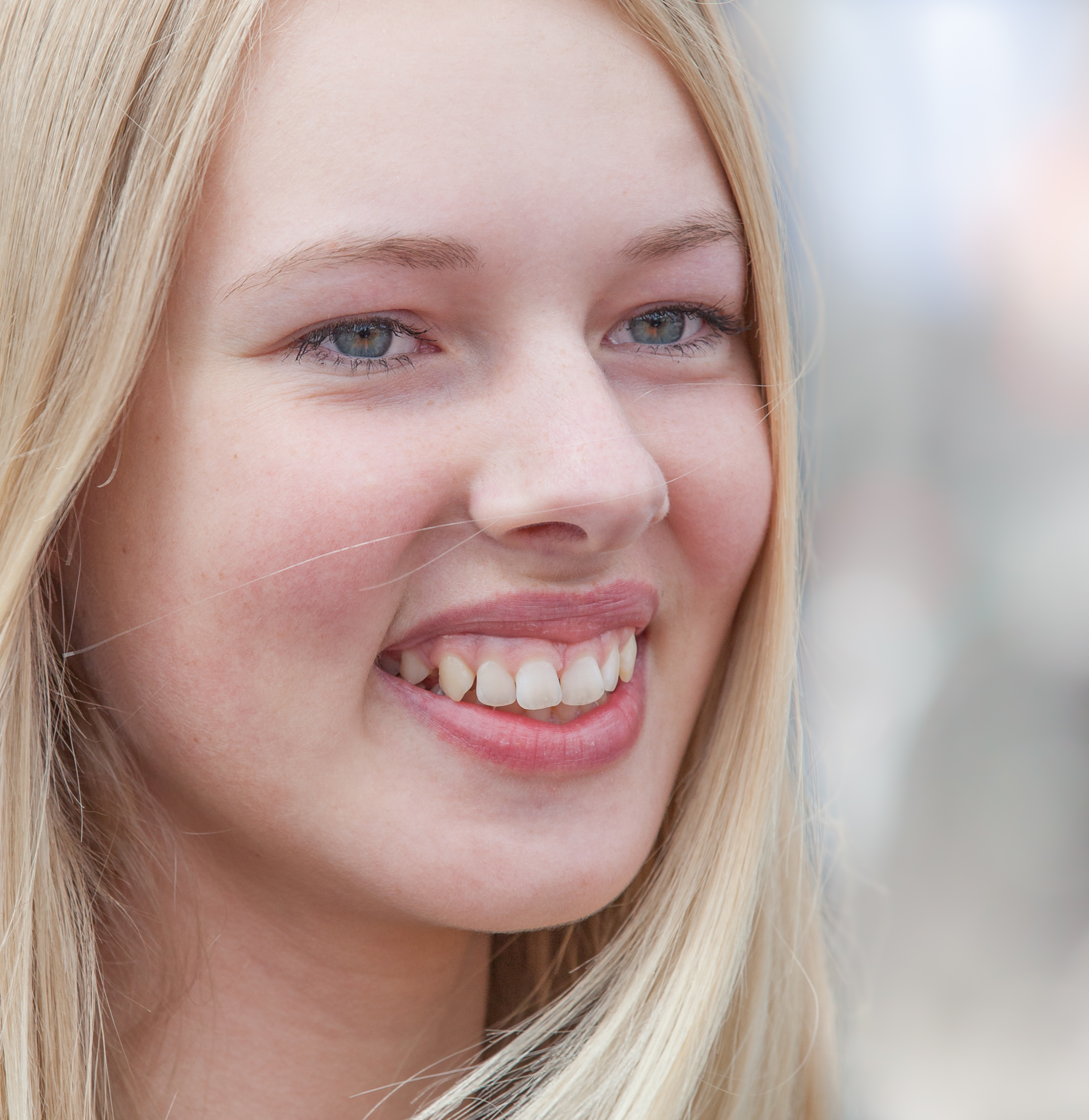 a cute fair-haired girl in Copenhagen, Denmark, in June 2014, picture 58