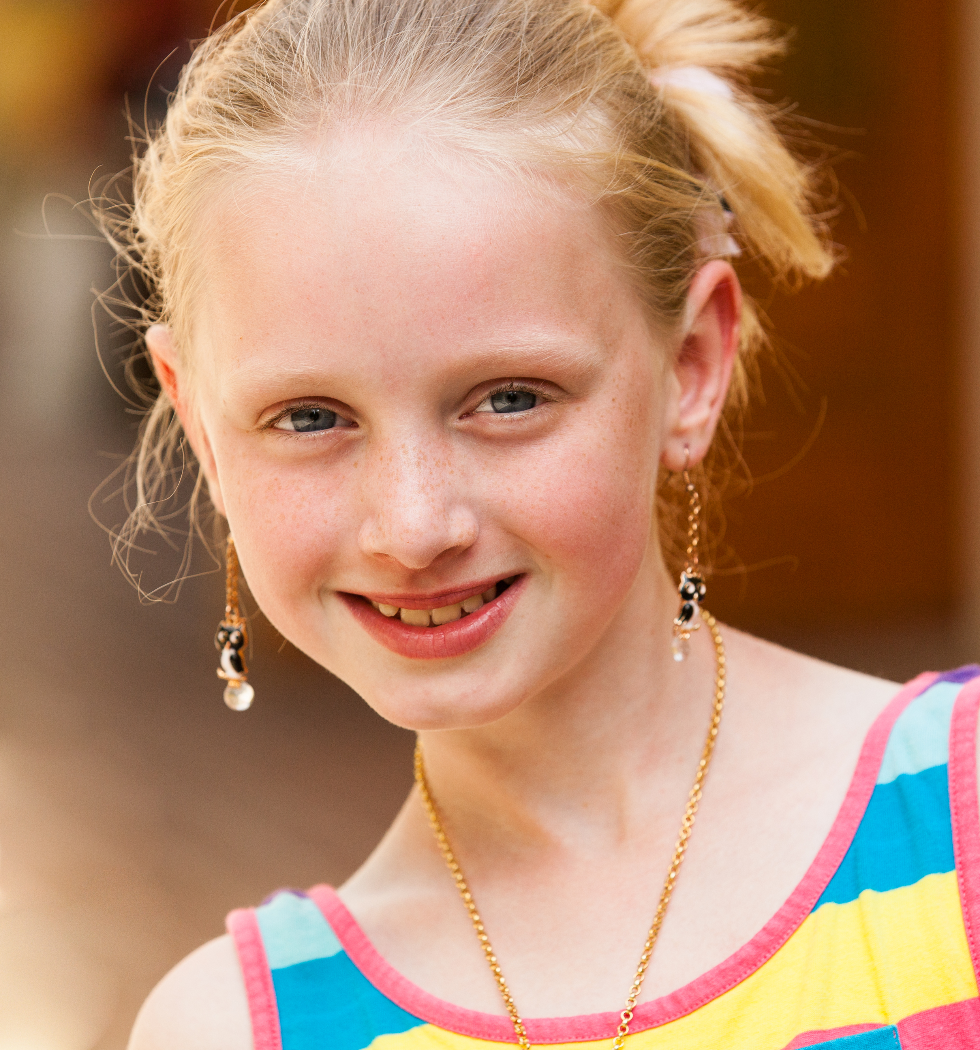 a cute young blond Catholic girl photographed in May 2014, portrait 8/12