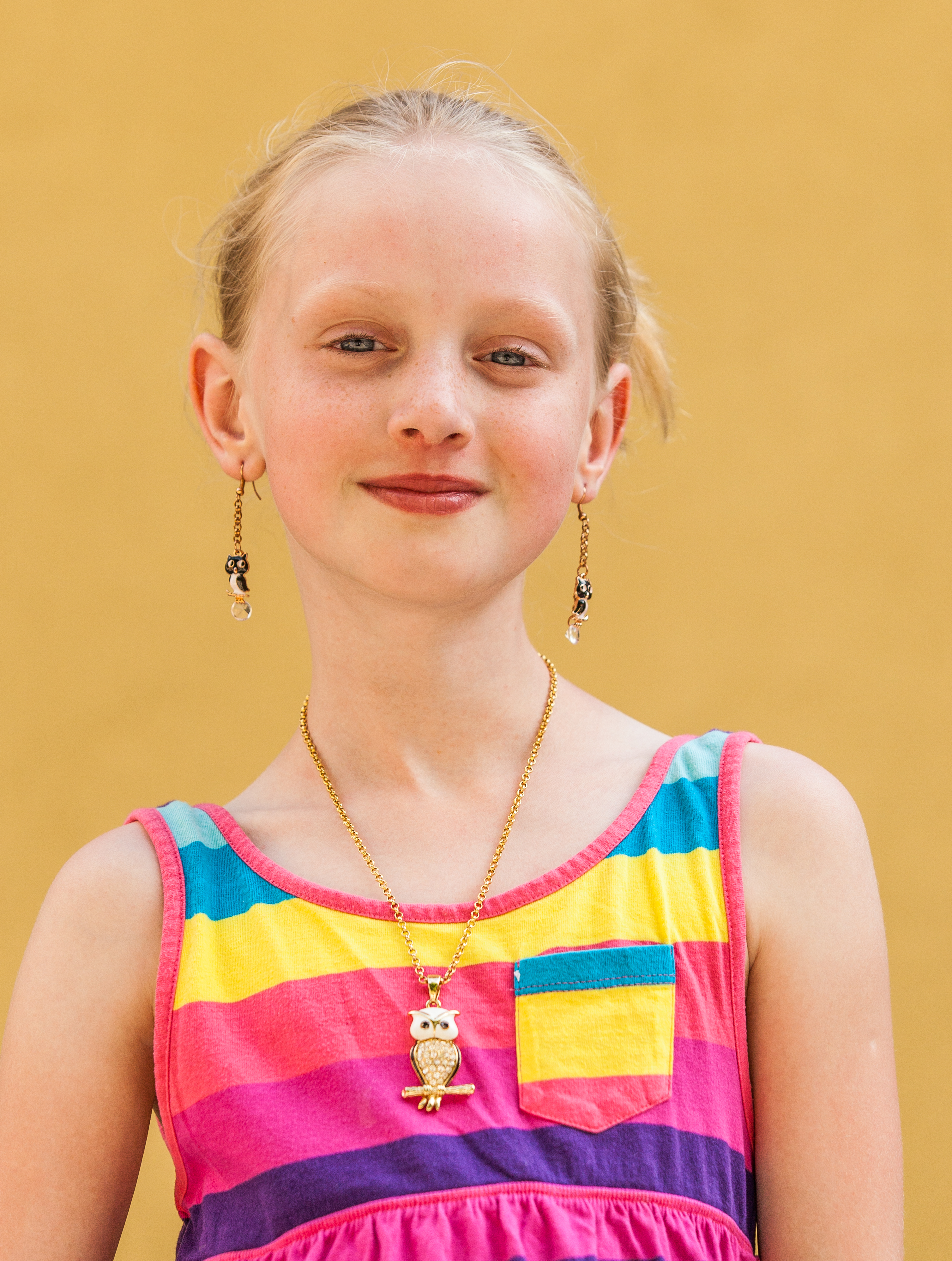 a cute young blond Catholic girl photographed in May 2014, portrait 11/12