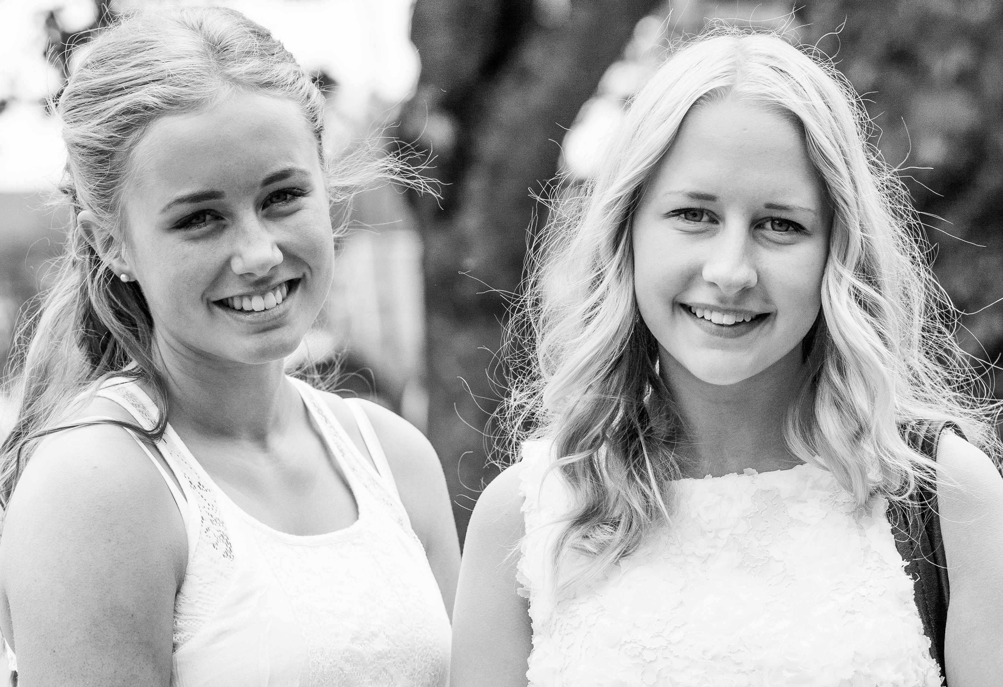 beautiful blond girls in Sigtuna, Sweden in June 2014, picture 4, black and white
