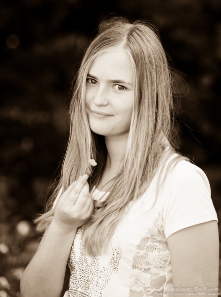 a 14-year old fair-haired girl photographed in June 2015, picture 9