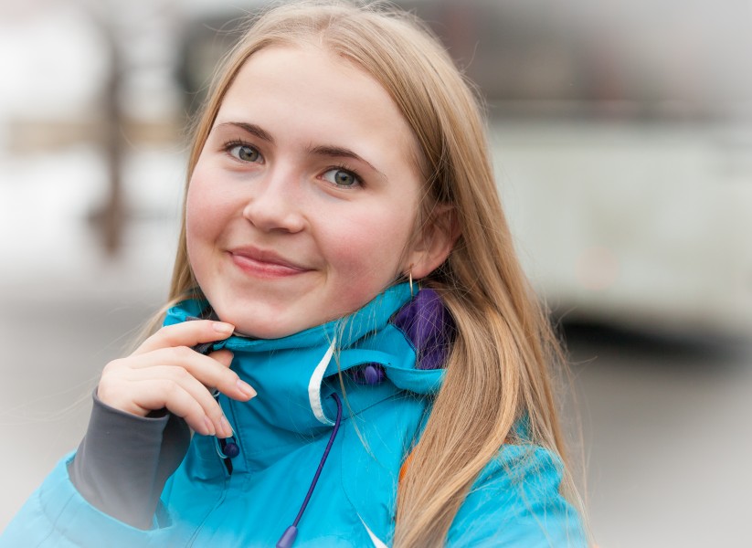 a beautiful blond Catholic girl photographed in December 2014, picture 2