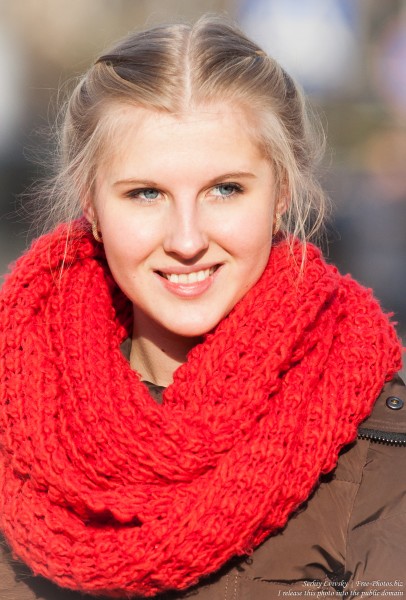 a beautiful blond girl photographed in January 2015, picture 1