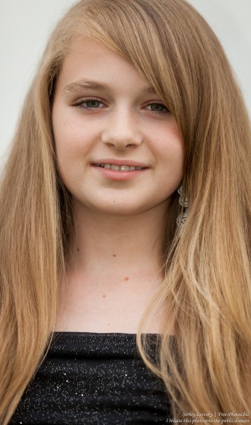 a blond 13-year-old girl photographed in June 2015, picture 10