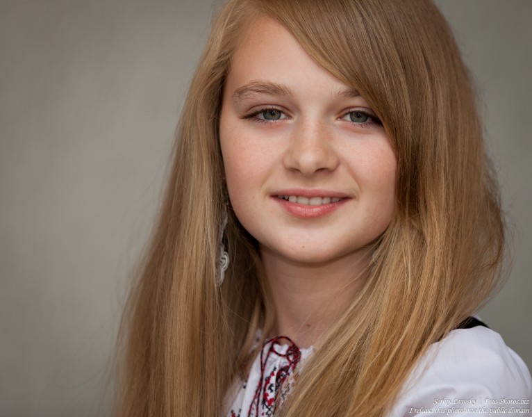 a blond 13-year-old girl photographed in June 2015, picture 13