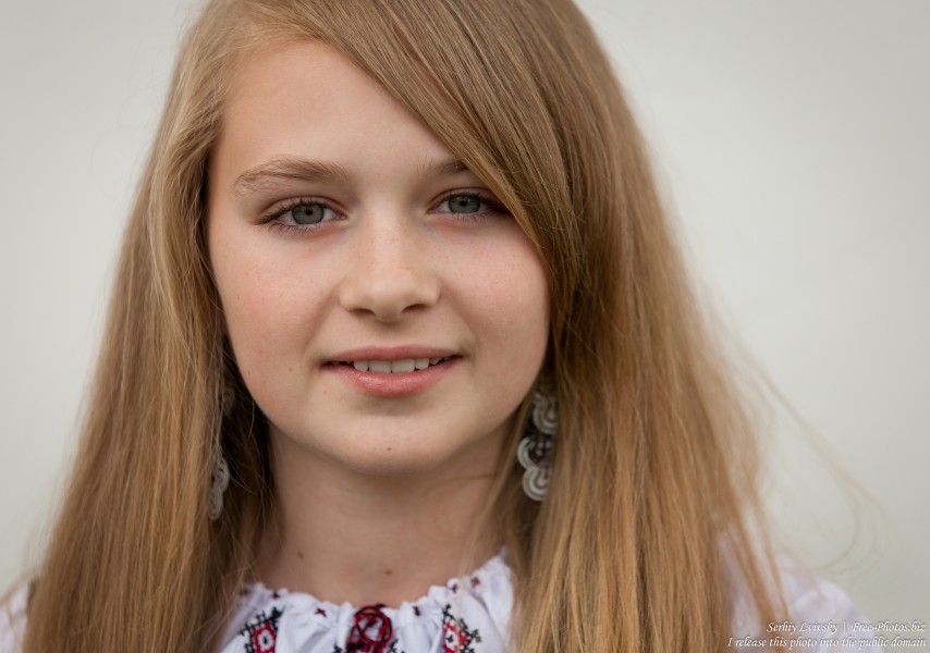 a blond 13-year-old girl photographed in June 2015, picture 17