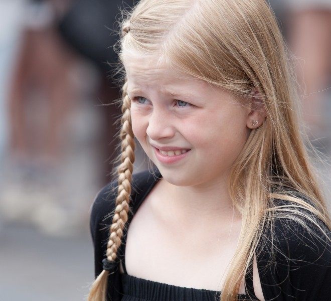 a cute fair-haired child girl in Copenhagen, Denmark, in June 2014, picture 46