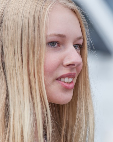 a cute fair-haired girl in Copenhagen, Denmark, in June 2014, picture 52