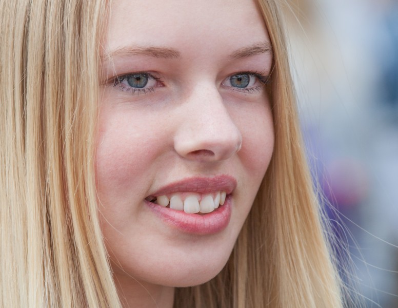 a cute fair-haired girl in Copenhagen, Denmark, in June 2014, picture 56