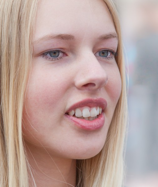 a cute fair-haired girl in Copenhagen, Denmark, in June 2014, picture 68