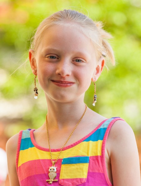 a cute young blond Catholic girl photographed in May 2014, portrait 1/12