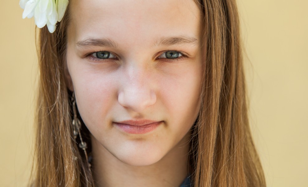 a very photogenic 12-year-old Catholic girl photographed in June 2014, picture 2/4