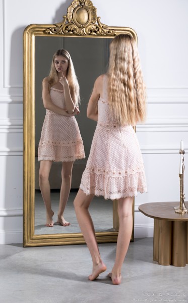 Adriana - a 15-year-old thin tall girl with big grey eyes and natural lips, the sixth photo session by Serhiy Lvivsky, taken in March 2026, portrait 17/36