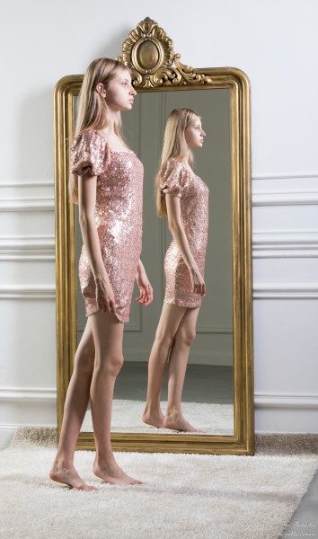 Adriana - a 15-year-old tall thin girl with big grey eyes and natural lips, the eighth photo session by Serhiy Lvivsky, taken in June 2026, portrait 38/64
