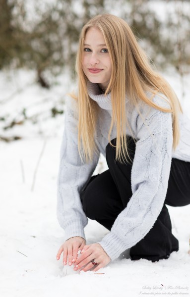 Joanna - a 15-year-old girl with natural lips and natural blonde hair, the third photo session, taken in December 2023 by Serhiy Lvivsky, picture 28