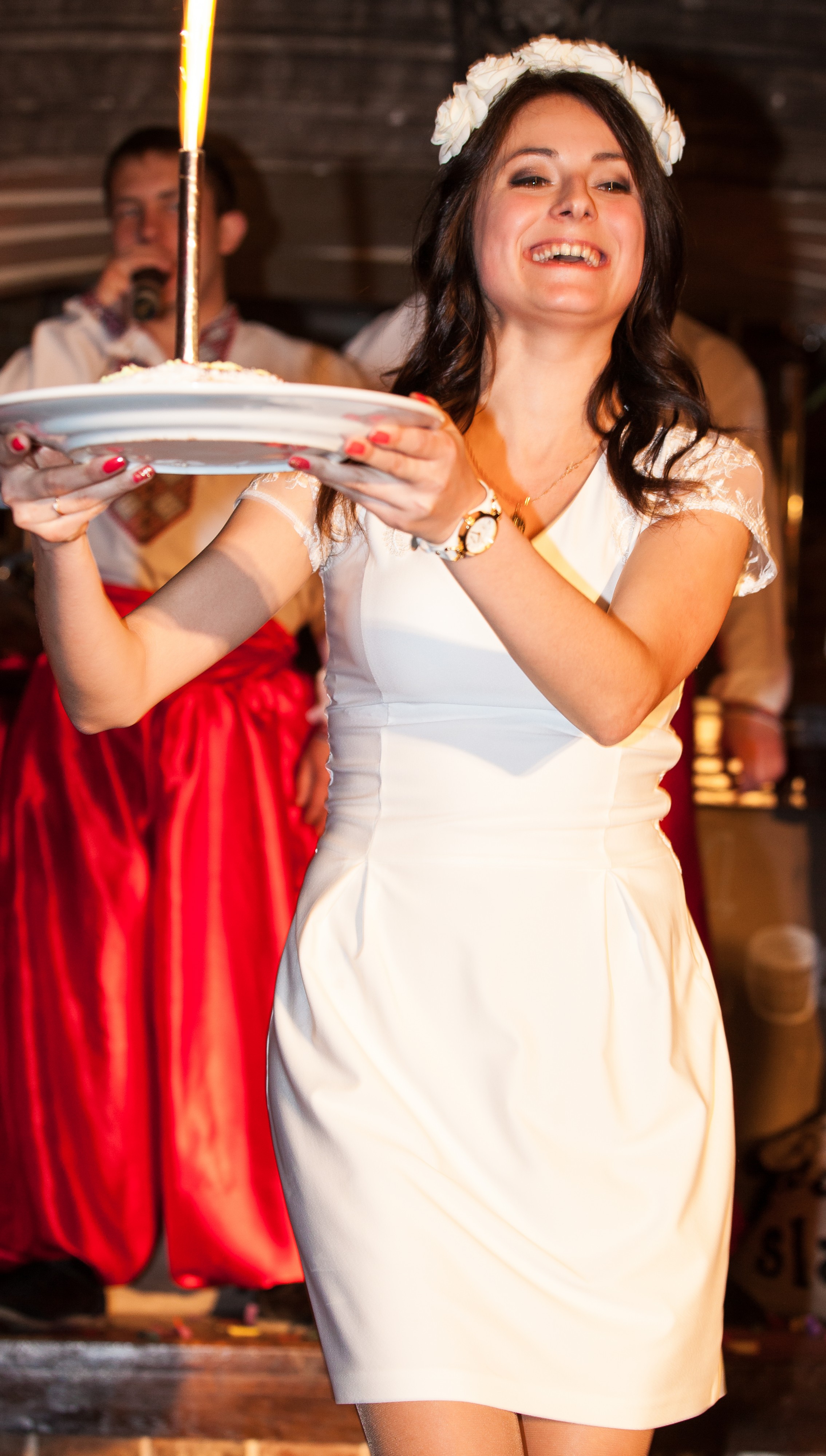 a beautiful brunette girl having her hen party in April 2014, photograph 4/20