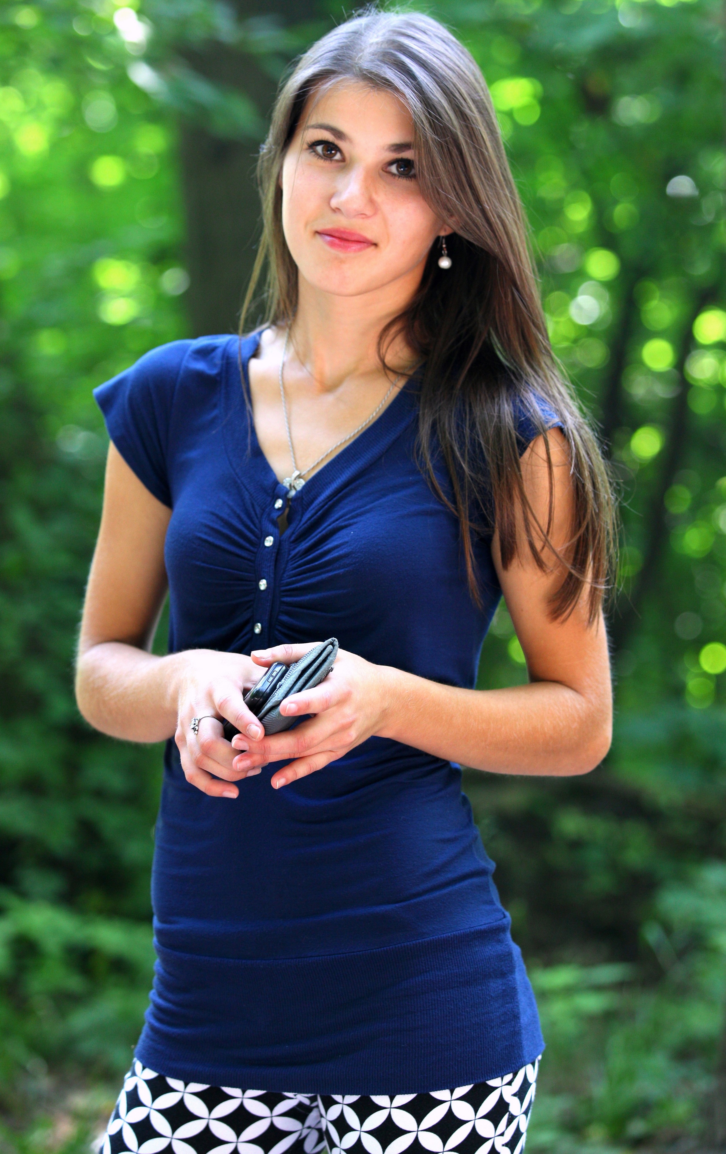 a stunningly beautiful brunette Catholic girl photographed in July 2013, portrait 9/15