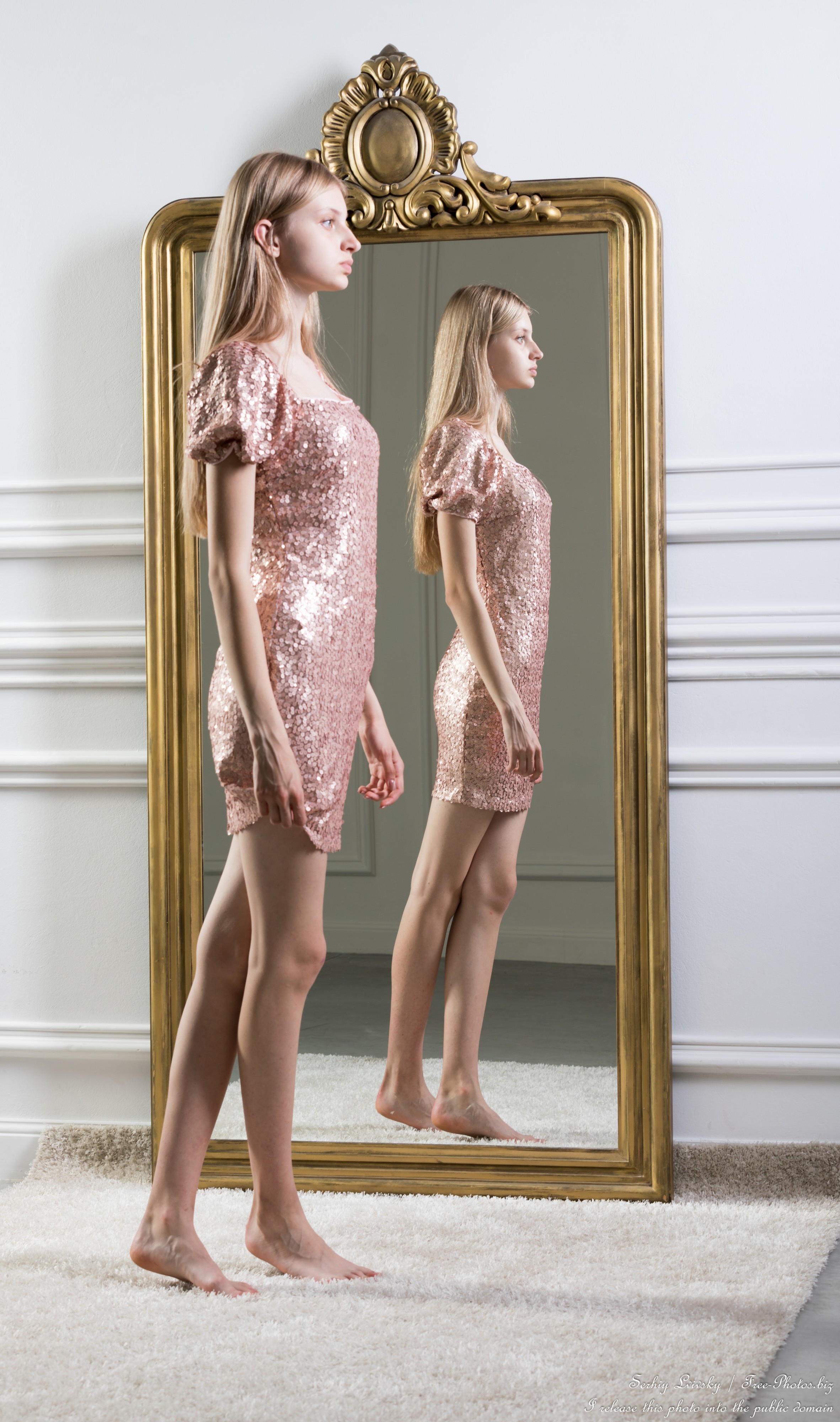 Adriana - a 15-year-old tall thin girl with big grey eyes and natural lips, the eighth photo session by Serhiy Lvivsky, taken in June 2026, portrait 38/64
