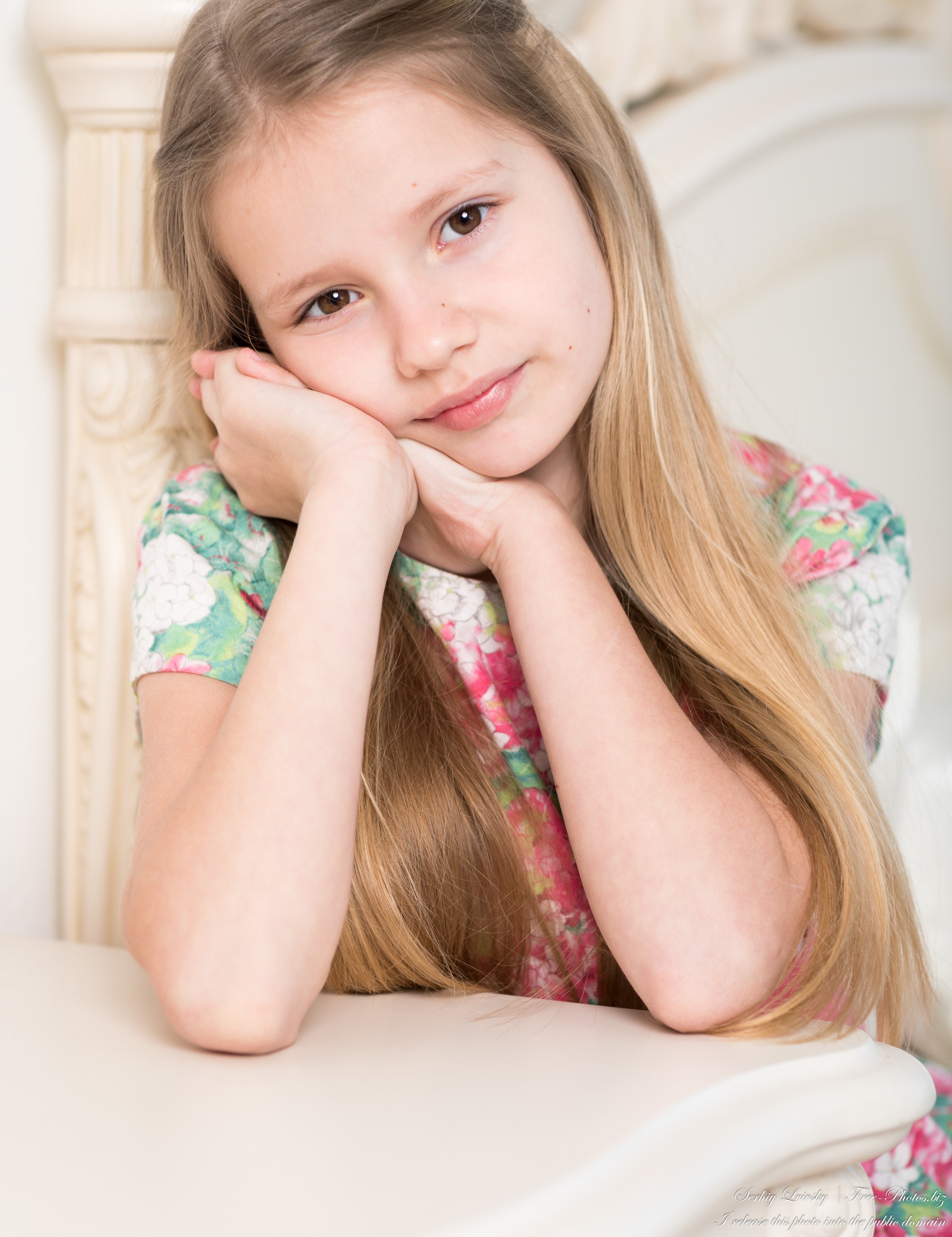 Ania - a 9-year-old girl with natural fair hair photographed in April 2023 by Serhiy Lvivsky, portrait 18 out of 20