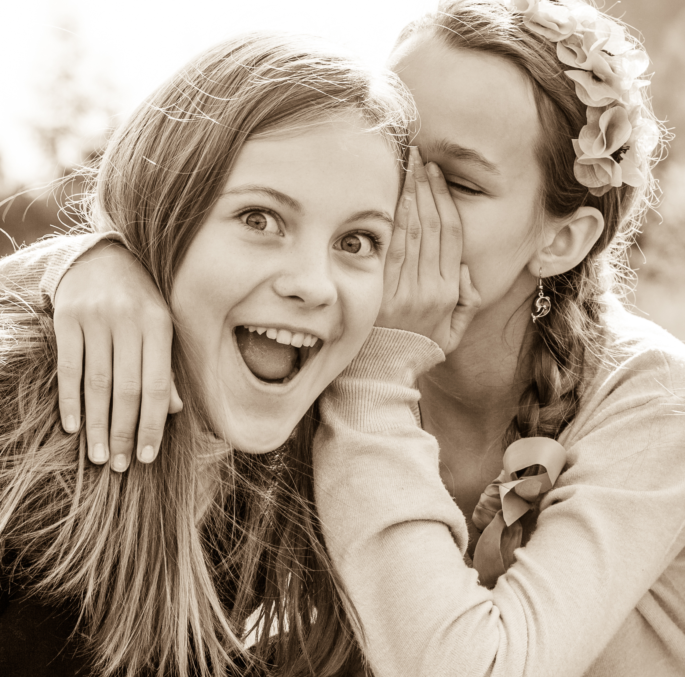two beautiful Catholic girls photographed in October 2014, picture 4, black and white