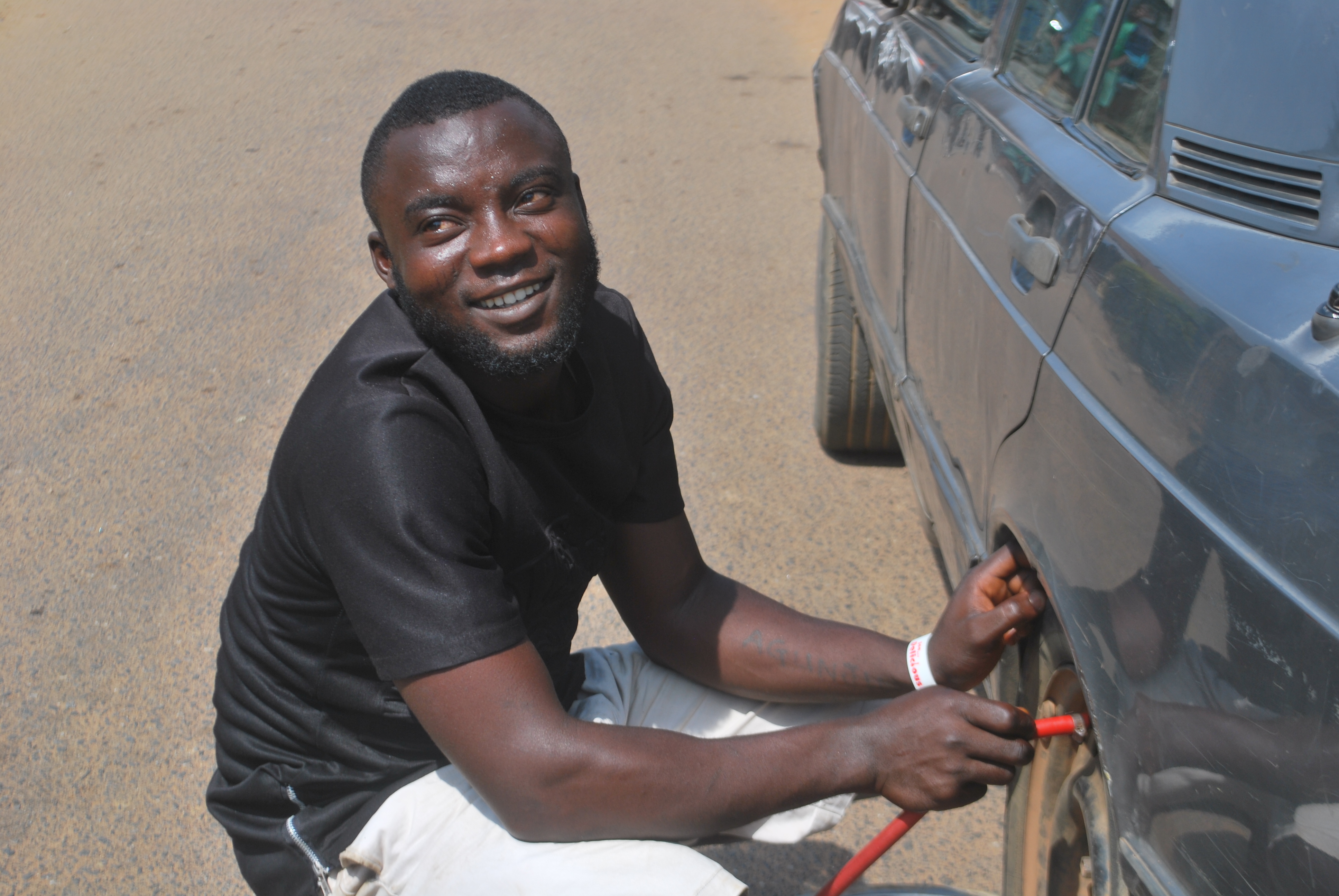 A vulcanizer at work in Ilorin