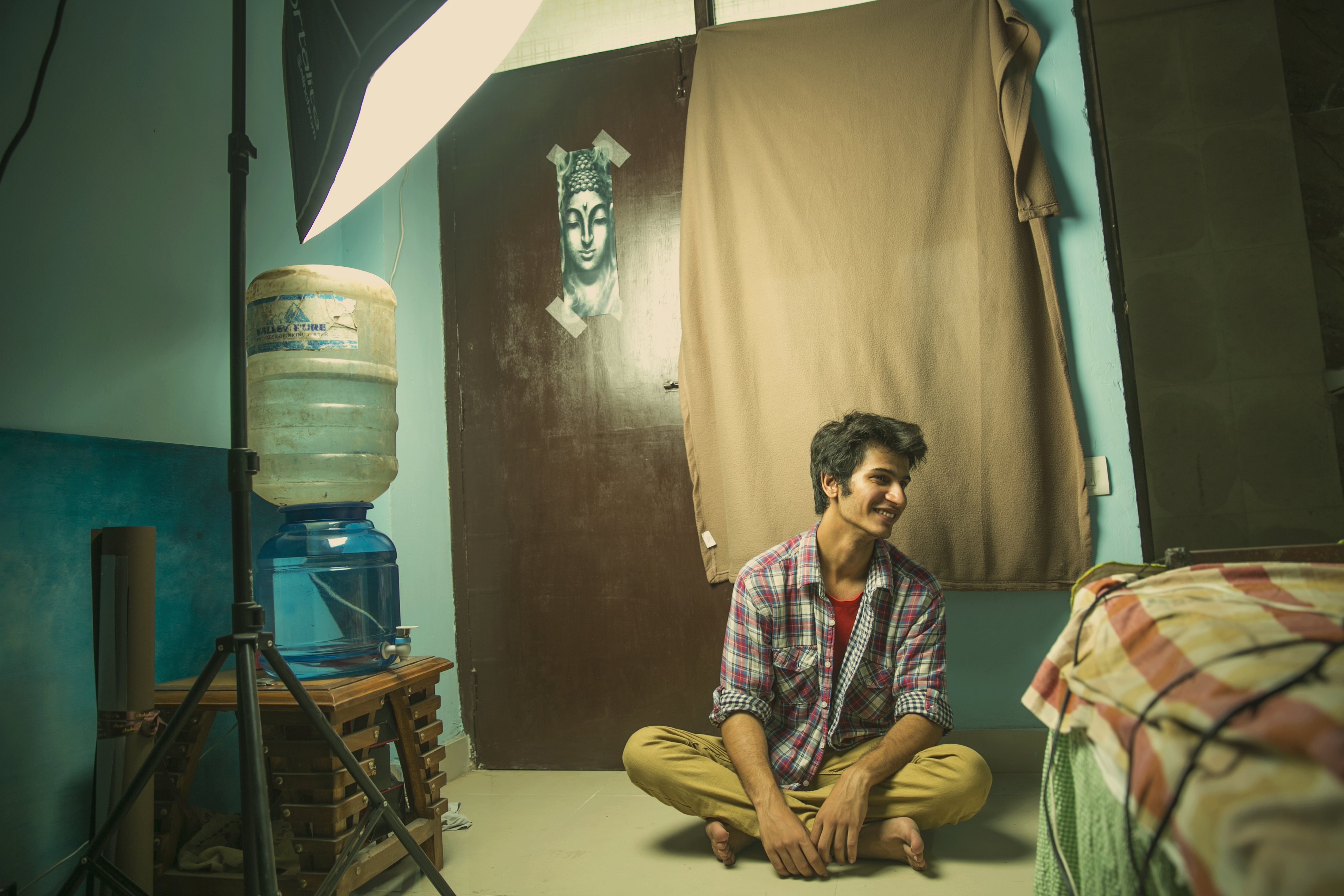 Akshay Chandra during a film shoot