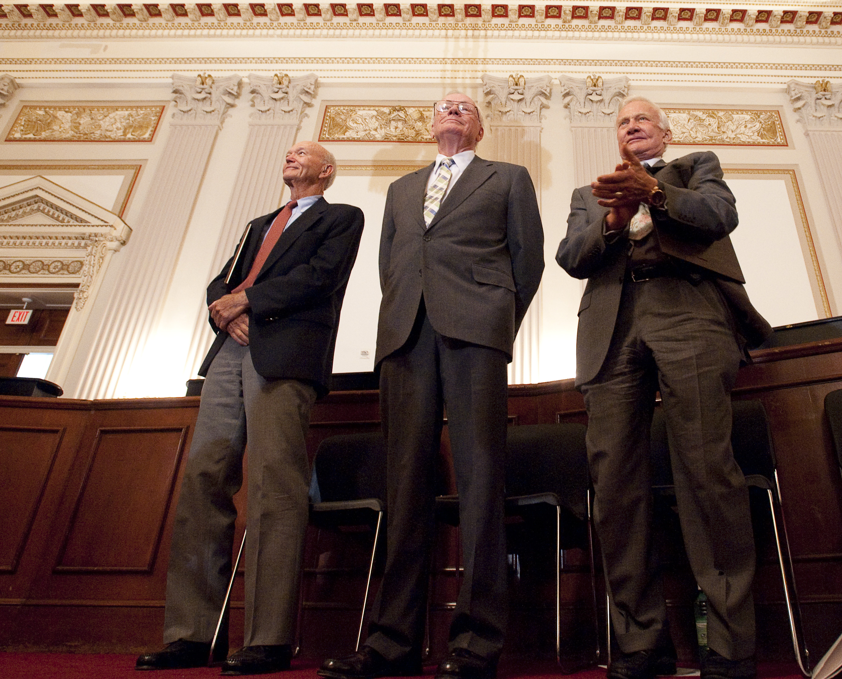 Apollo 11 crew at Congressional recognition ceremony in 2009