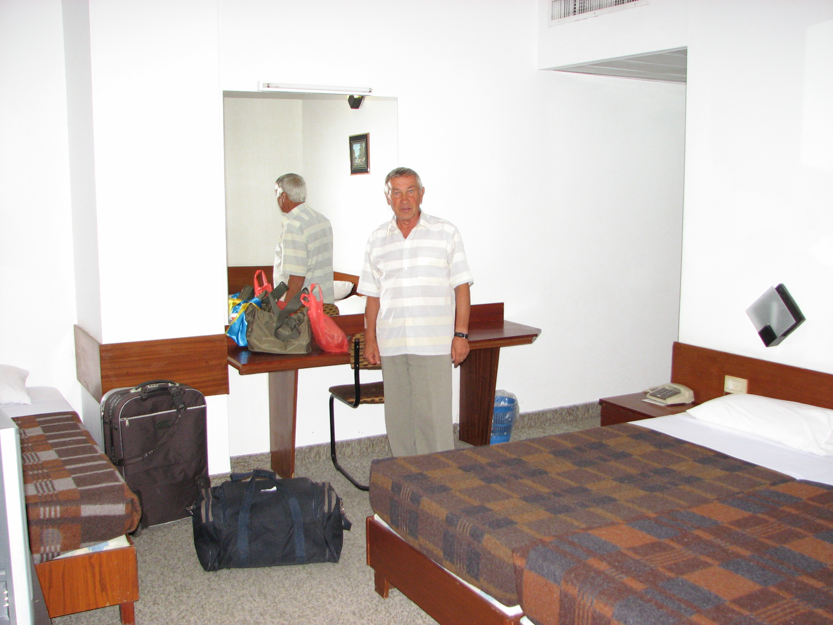 A pilgrim man in a hotel in Bethlehem, Palestinian Territories