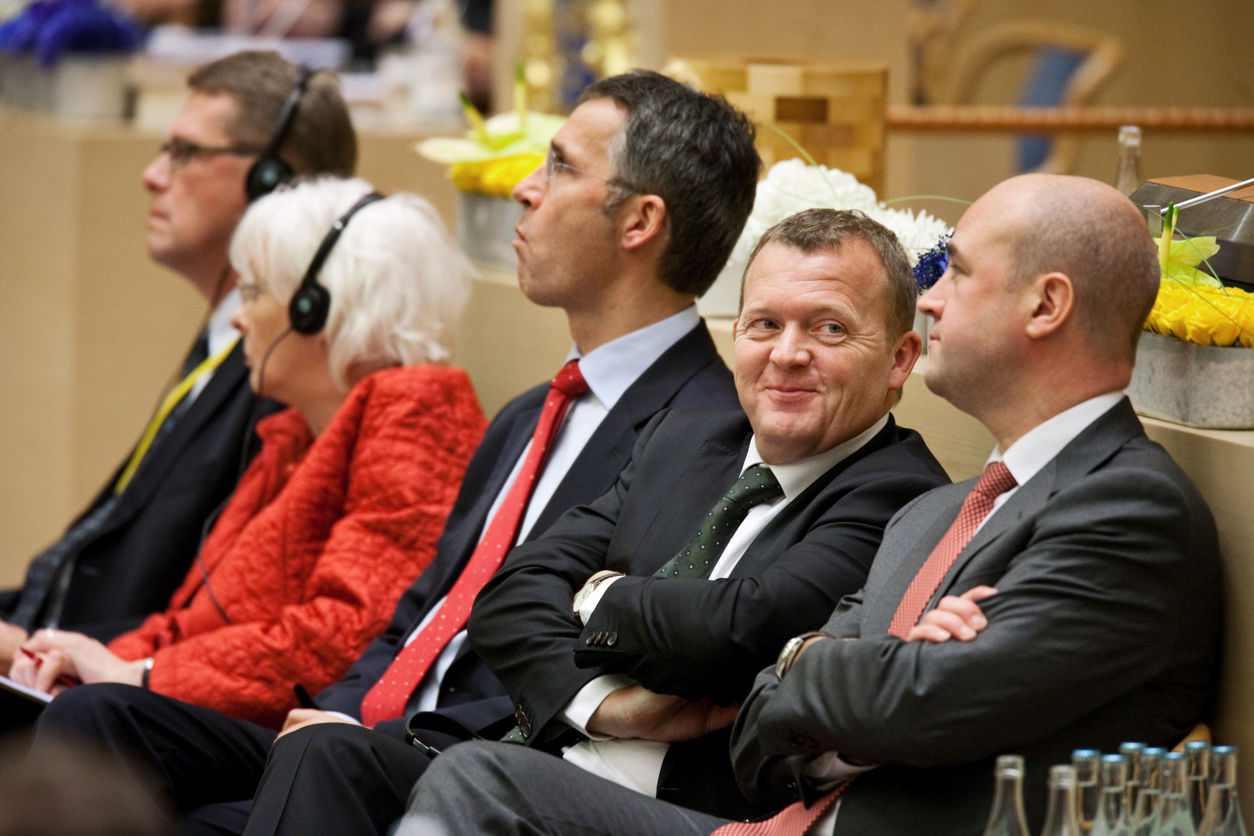 De nordiska statsministrarna i plenum under Nordiska radets session i Stockholm 2009