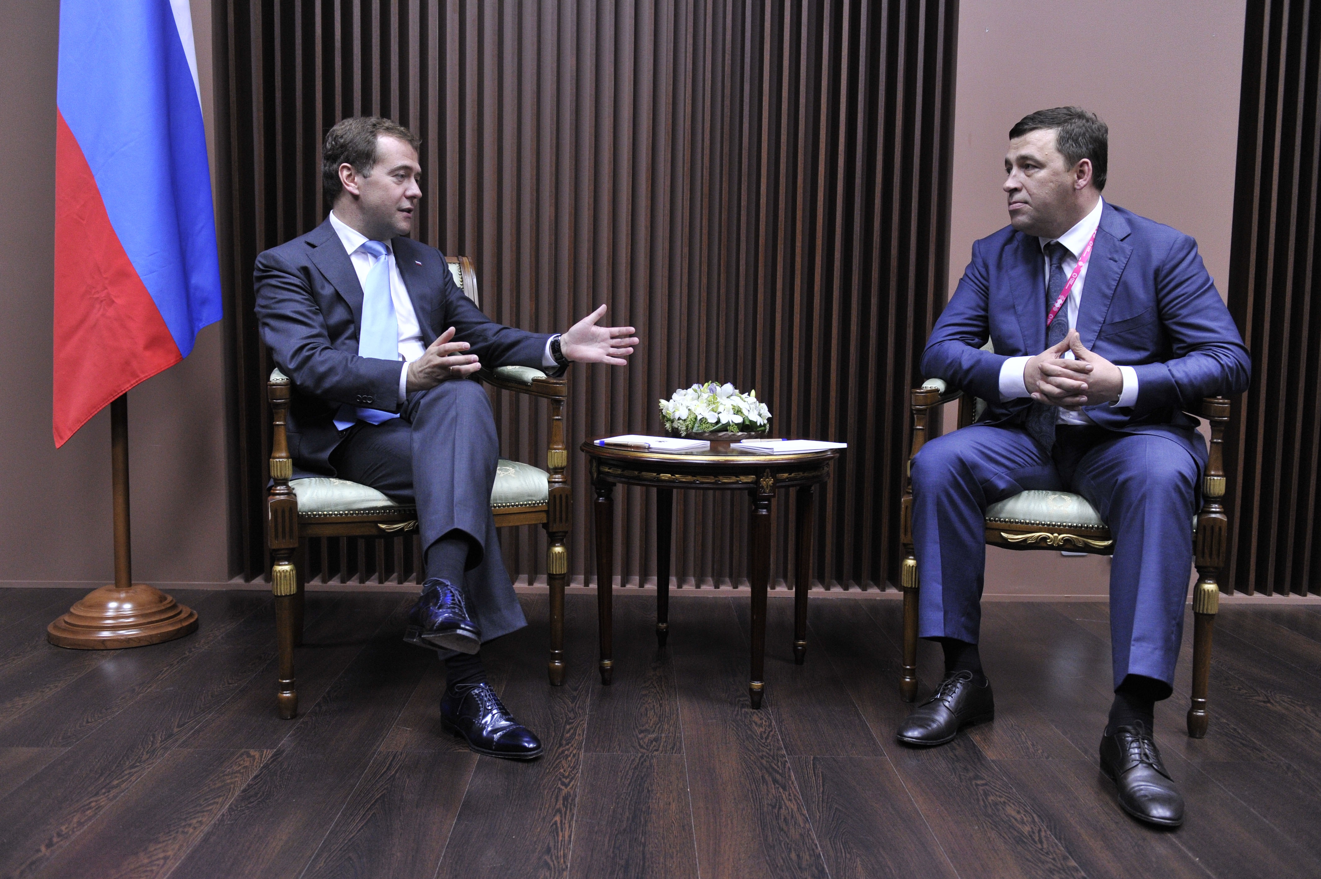 Dmitry Medvedev and Evgeny Kuyvashev, July 2012
