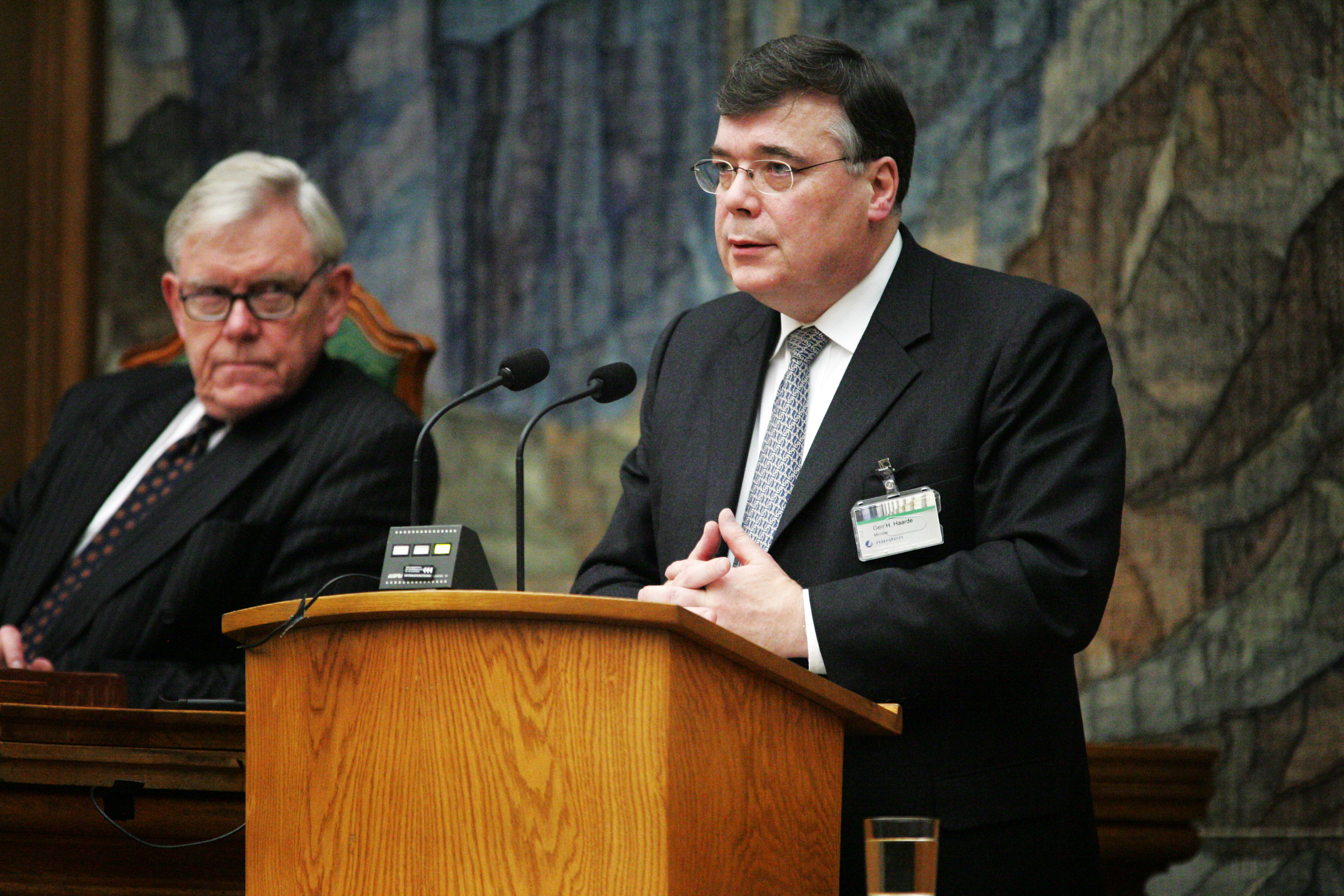 Geir H. Haarde, statsminister, talar vid Nordiska radets session i Kopenhamn 2006