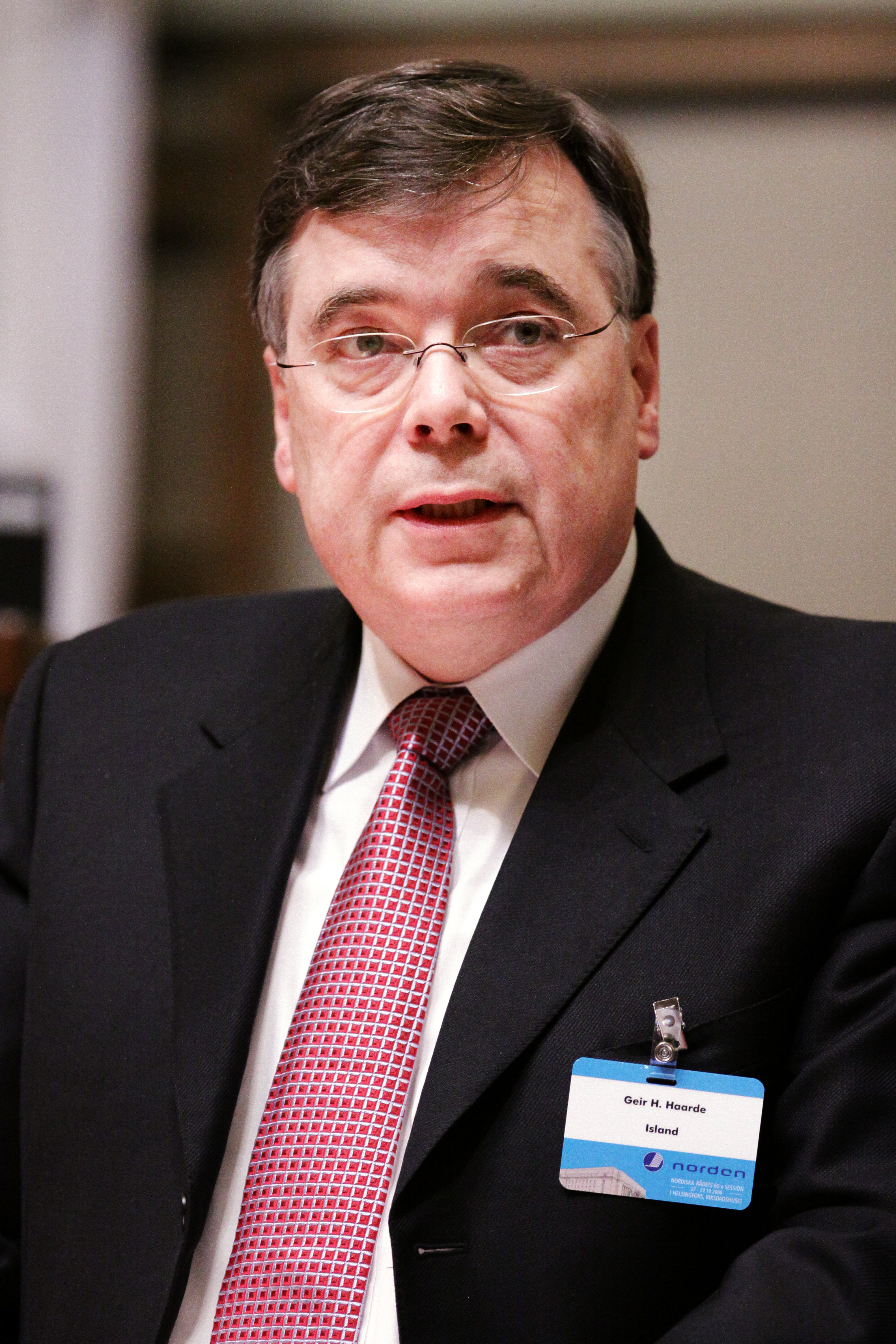 Islands statsminister Geir H Haarde vid Nordiska Radets session i Helsingfors 2008-10-27 (1)